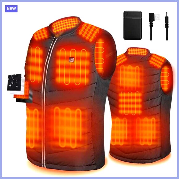 Heated Vest with 8 Heating Zones USB Charging Washable Body Warmer